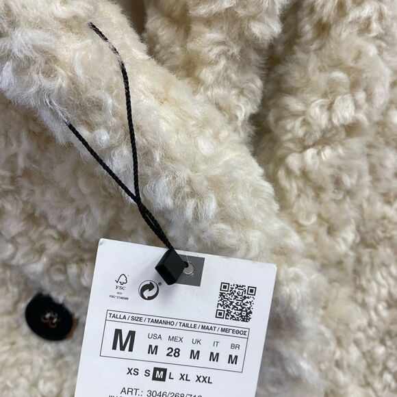 NWT ZARA FAUX FUR COAT SZ M - Picture 6 of 9